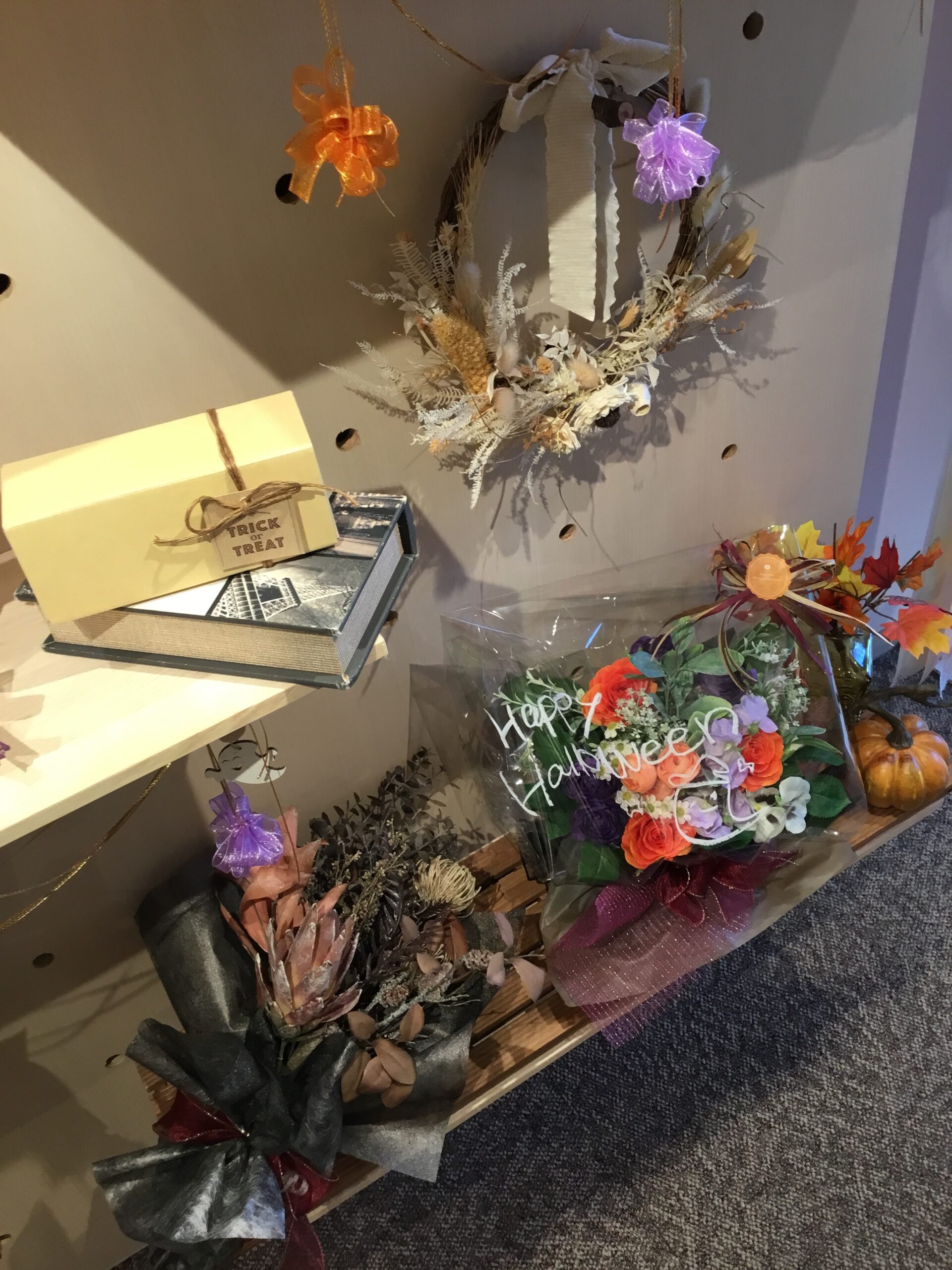 We set up a display for HALLOWEEN